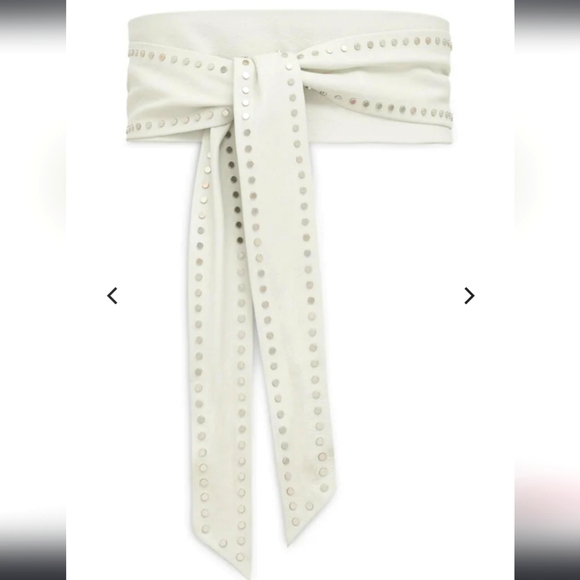 IRO Accessories - NWT IRO NERADAY OPTIC WHITE STUDDED LEATHER BELT SIZE 85 MADE IN ITALY
